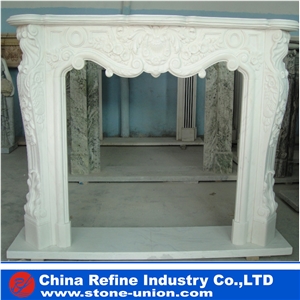 Cheap  White Marble Fireplace Surround & Fireplace Mantel