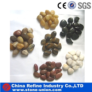 Yellow Polished River Pebbles for Garden Walkway