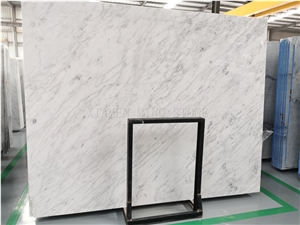 Marble Tile-New Carrara White Marble Slab with Great Grey Texture
