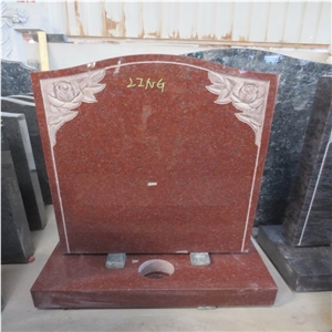 Black/Grey/Red Granite Headstone Grave Tombstone