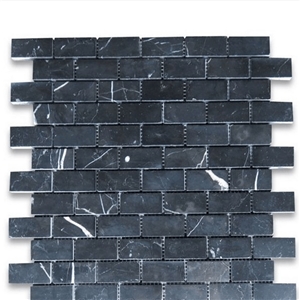 Black Marble Mosaic Tiles for Bathroom Interiors