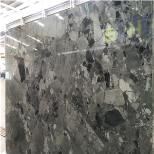 Grey Breccia Marble Slab Flooring Walling Tiles