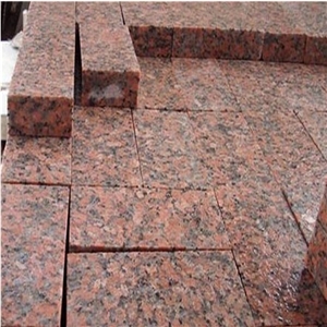 China G562 Maple Red Granite Cobble Skirting