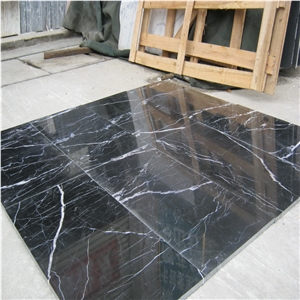 China Nero Marquina Marble Tiles for Flooring