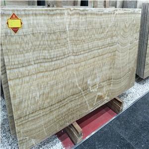 China White Yellow Onyx Slab Walling Flooring