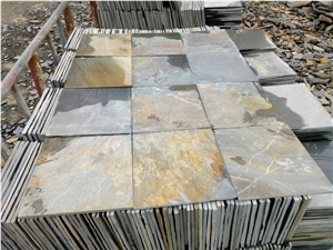 Cultural Rusty Yellow Slate Tile for Paving Floor