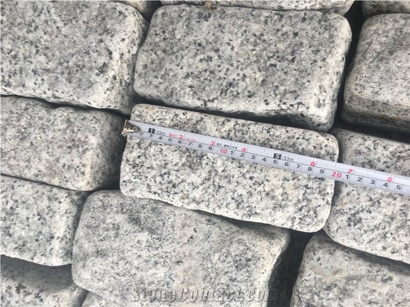 Grey Granite Cobblestone Cubes Paving Tiles