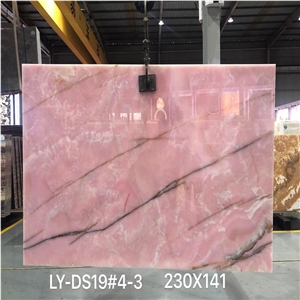 Pink Onyx Slab for Countertop Wall Flooring Tiles
