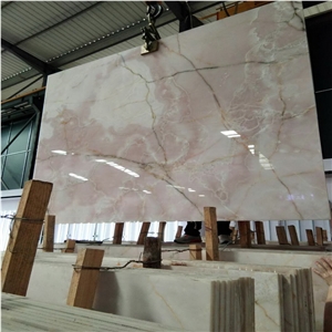 Pink Onyx Slab for Countertop Wall Flooring Tiles