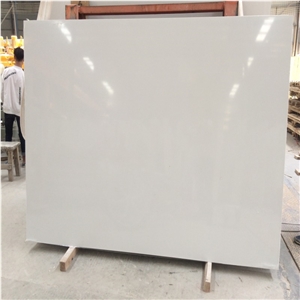 Pure White Artificial Crystallized Stone Slab Tile