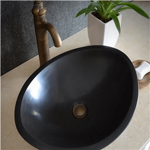 Shanxi Black Granite Wash Basin Oval Sinks