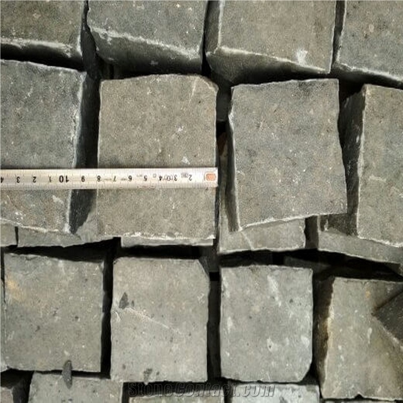 Zp Black Basalt Cobblestone Pavers Stone on Mesh