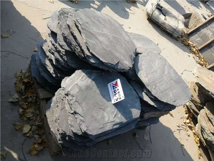 Natural Stone Black Slate Round Flagstone