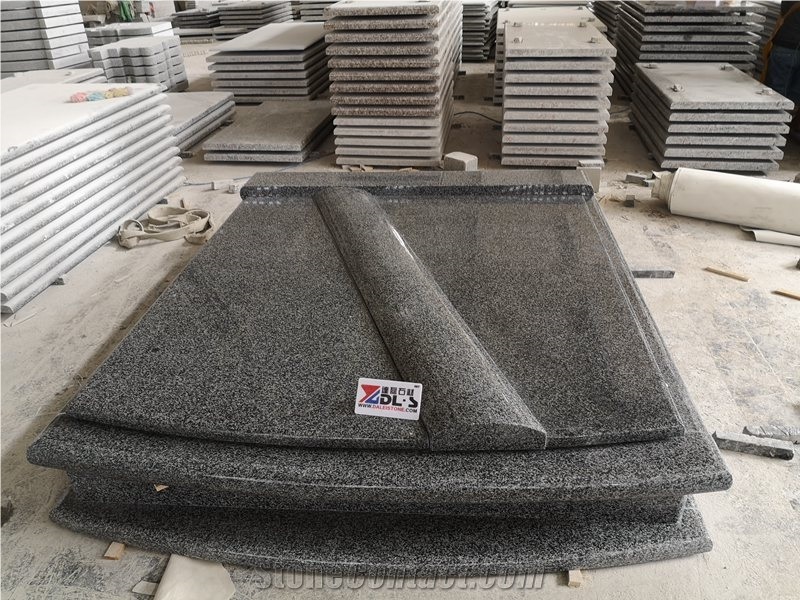 New G654 Granite Double Western Style Tombstone