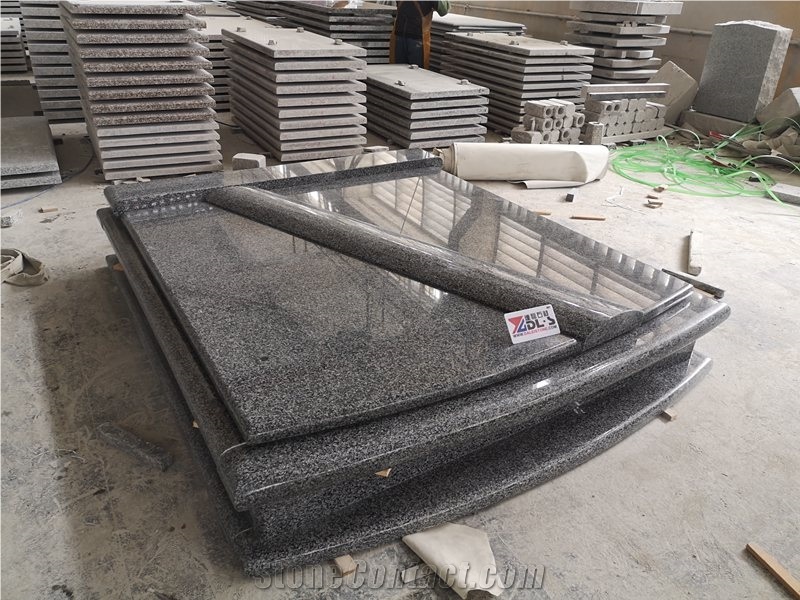 New G654 Granite Double Western Style Tombstone