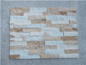 Yellow Wooden Natural Wall Decor Cultured Stone
