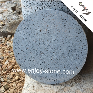 Round Honed Cooking Stone Lavastone Grill