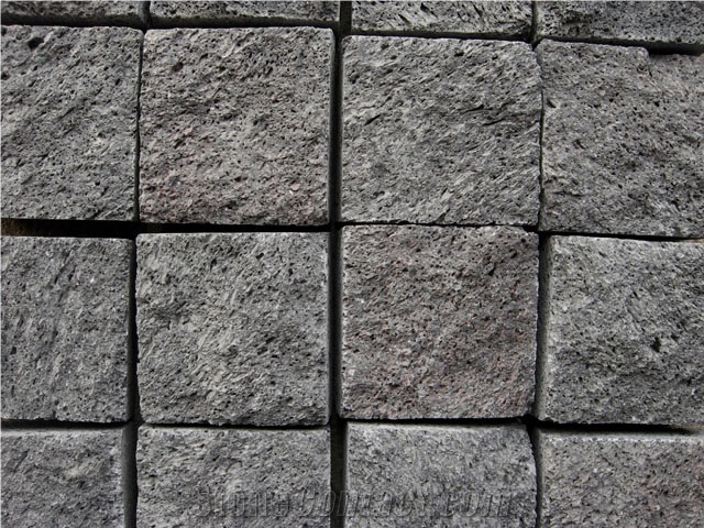 Split Face Lava Stone Cobble, Black Basalt Cobbles