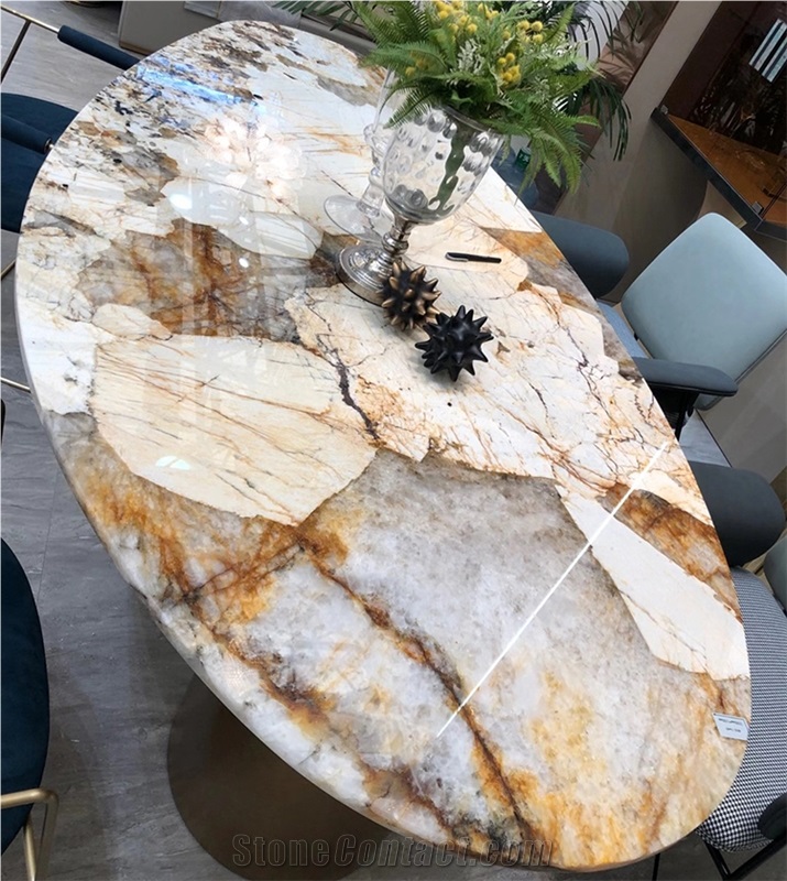 Flexible Stone Marble Veneer Sheets Table Top
