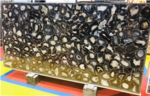 YUANDA Black Gemstone Agate Semiprecious Stone Slabs