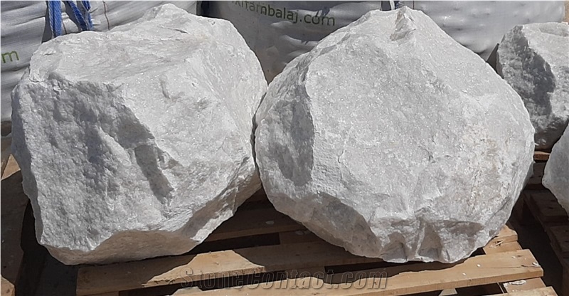 White Calcite Pebble Stone, Flouray Pure White Pebbles