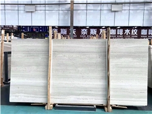 China White Wood Grain Marble Polished Big Slabs