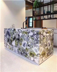 Cold Jade Marble White Polished Kitchen Bar Top