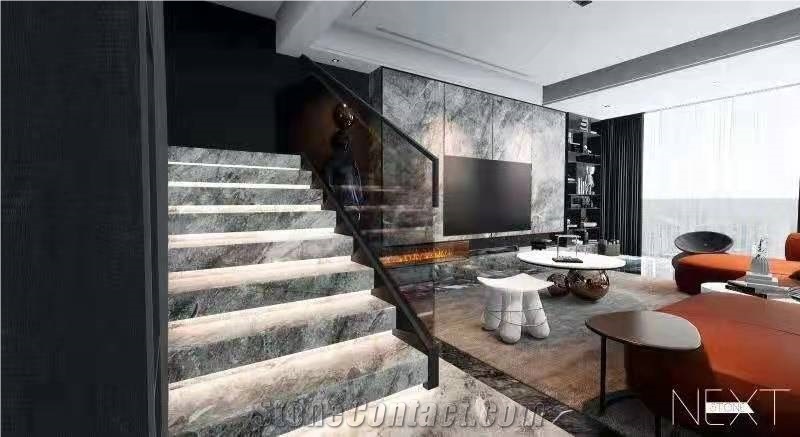 France Gucci Grey Marble Polished Stair Treads