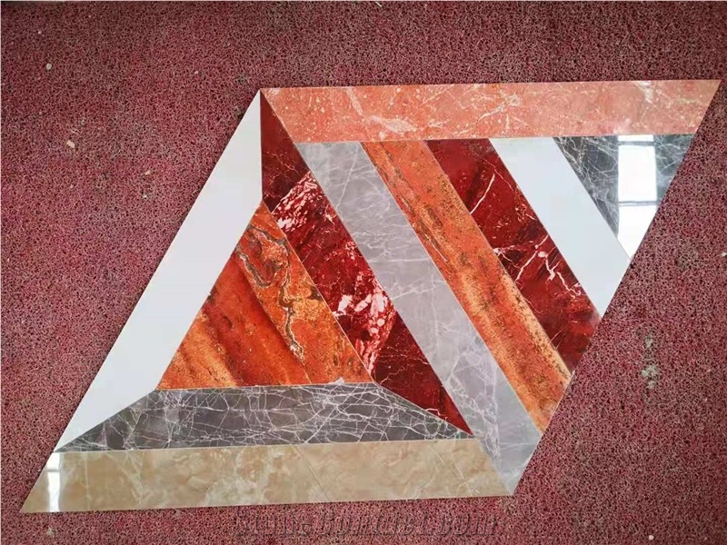 Multicolor Marble Polished Water Knife Parquet