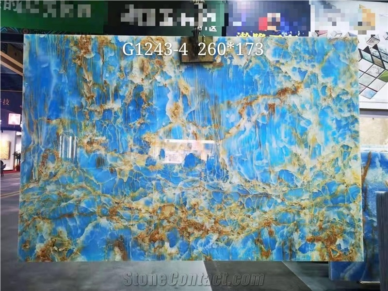 Natural Blue Onyx Polished Floor& Wall Tiles Slabs
