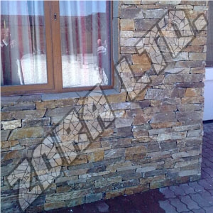 Sawn Natural Cut Stone, Gneiss Beige for Masonry, Sawn Stone for Wall