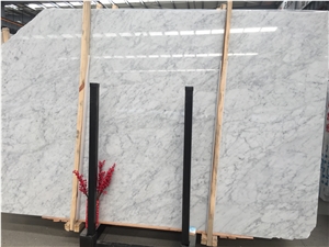 Bianco Carrara White Marble Slab Floor Wall Project