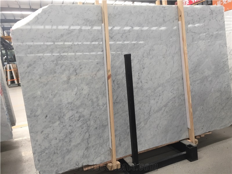 Bianco Carrara White Marble Slab Floor Wall Project