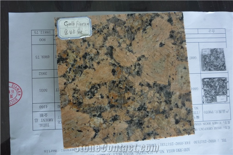 Giallo Fiorito Granite Polished Slab Tile