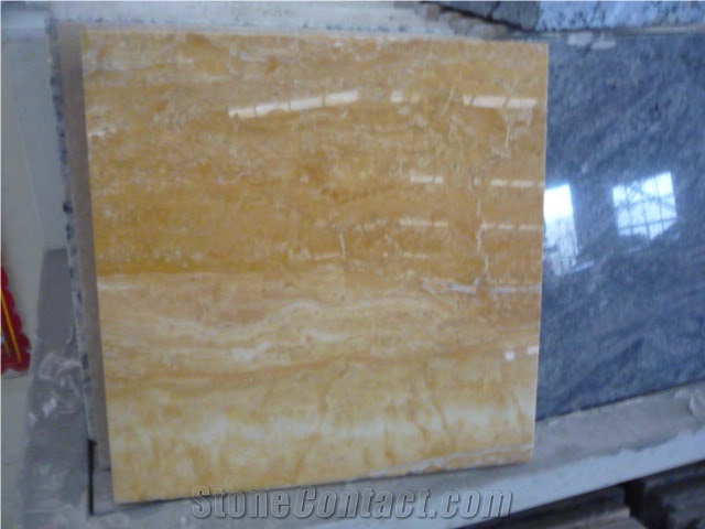 Gold Travertin Slab Tile Walling Flooring