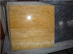 Gold Travertine Slab Tile Floor Wall