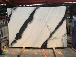 Panda White Marble Slab Tile Wall Floor Project