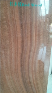 Red Wood Grain Marble Tiles Slabs