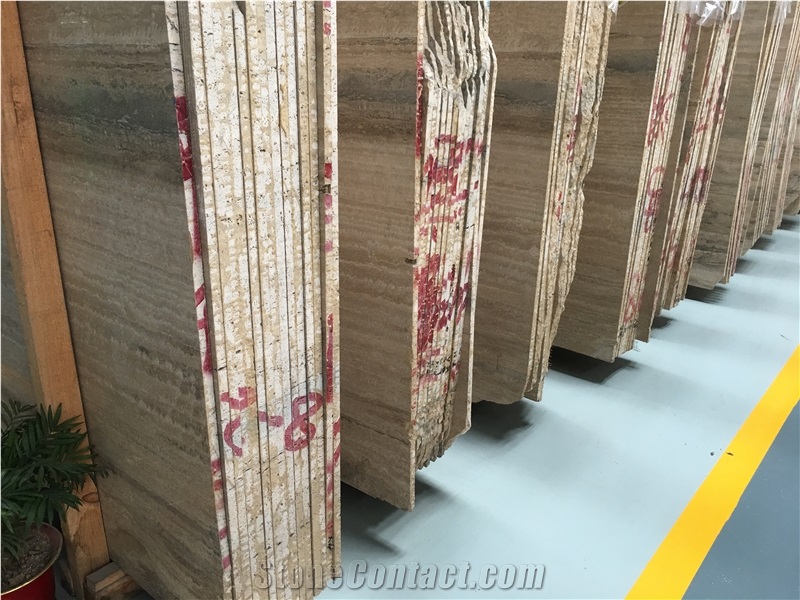 Silver Travetine Floor Wall Slabs Tile Project