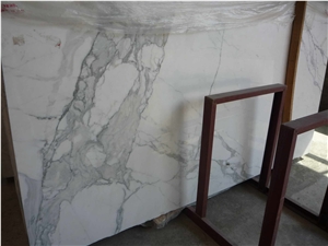 Statuario and Calacatta White Marble Slab Tile Wall Floor