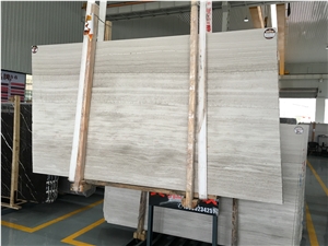 White Wood Grain Marble Slab Flooring