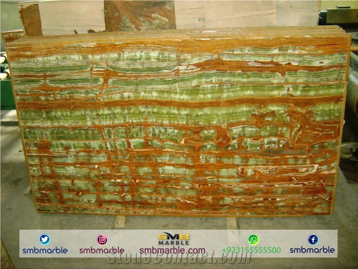 Pakistan Dark Green Onyx Tiles & Slabs