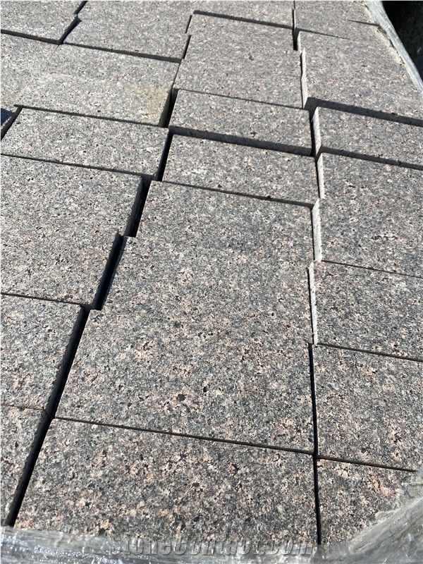 Granite Star Of Ukraine Paving Tiles, All Sides Cut Top Flamed