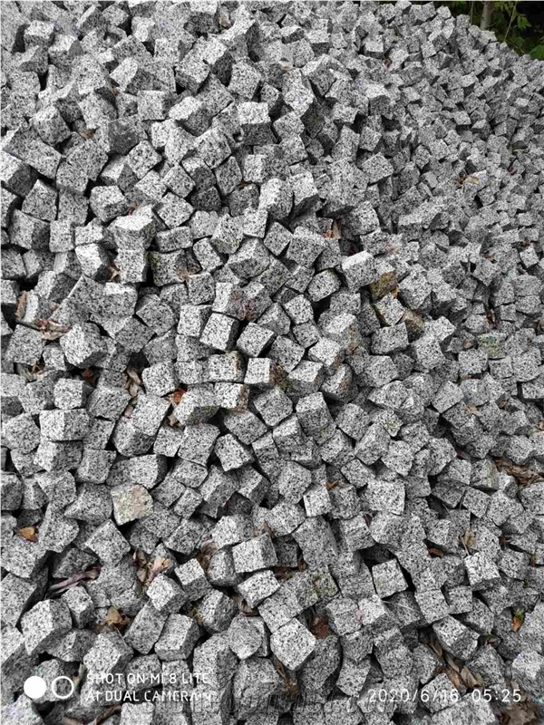 Grey Granite Cobble Stone, Grey Ukraine Granite Cubes