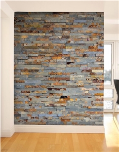 Cheap Natural Slate Wall Panel Multicolor Cladding Stone