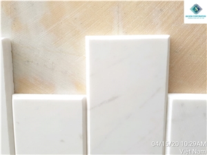 Milky White Marble Chamfered Edges
