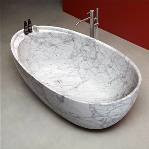 Statuario Venato White Marble Bathtub Can Be Customized