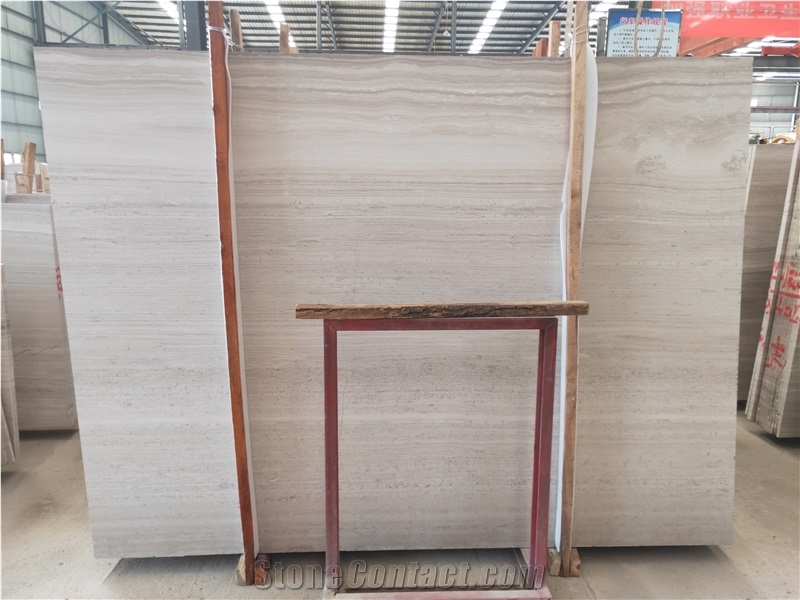 China White Wood Grain Vein Marble Slabs Floor Wall Tiles