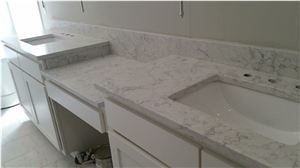 Popular Carrara Pattern White Quartz Countertop,Worktops
