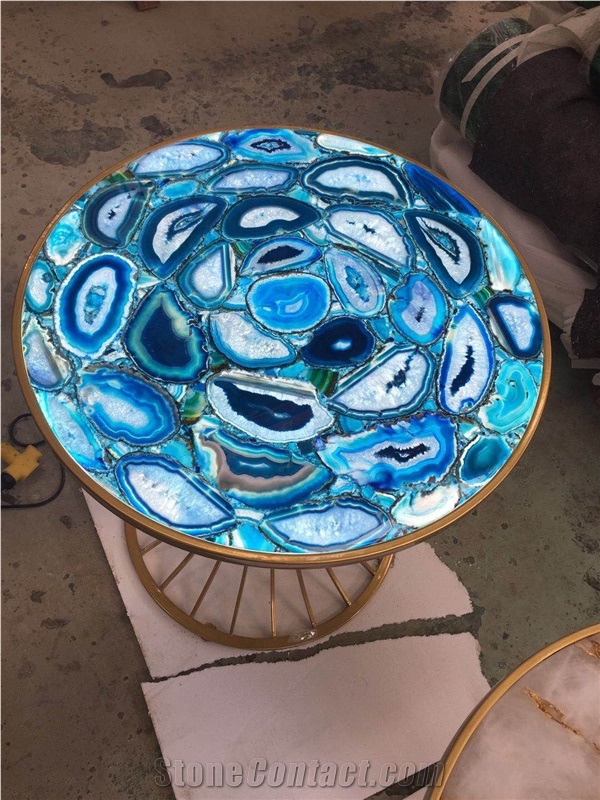 Blue Agate Bar Table Top/Luxury Wall Design